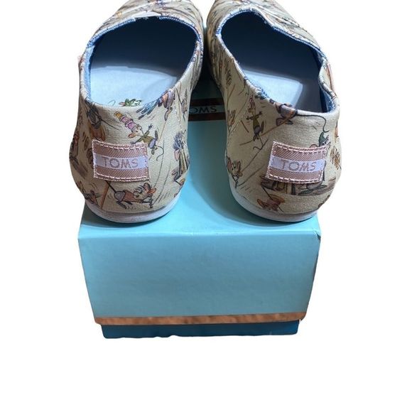 Disney x TOMS Classic Taupe Gus and Jaq Printed Canvas 7.5 Limited Edition RARE - Picture 7 of 9